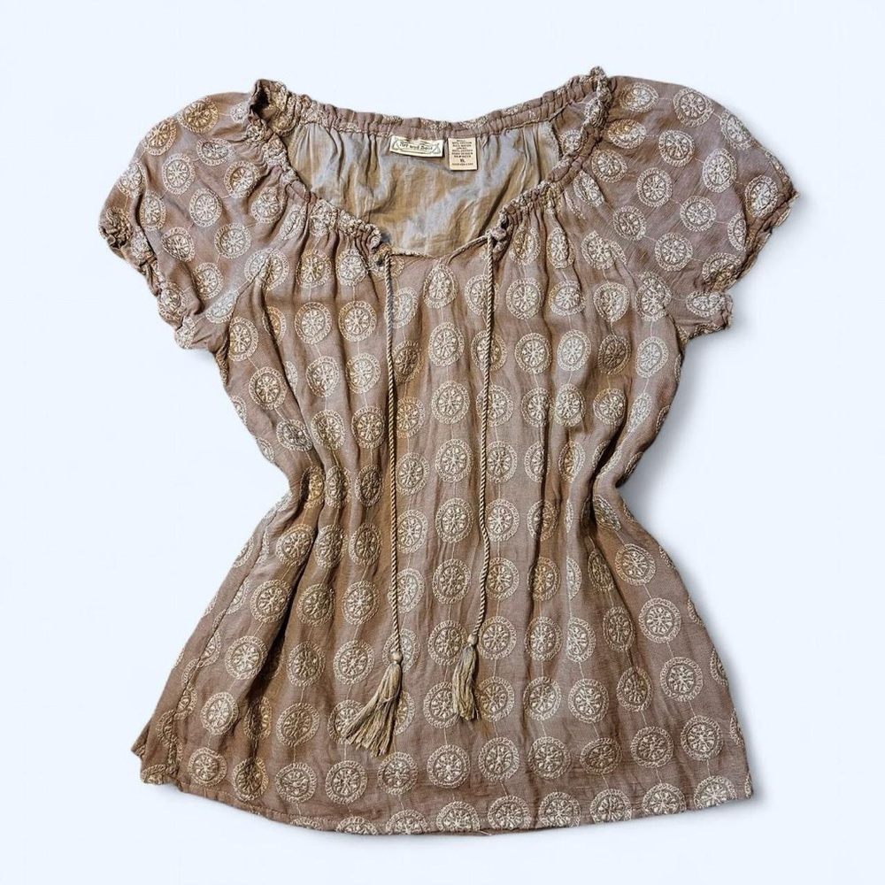 Fairy Brown Milkmaid Babydoll Top by Art and Soul!